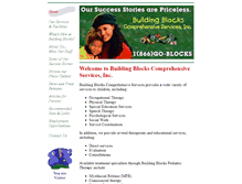 Tablet Screenshot of buildingblockspediatrictherapy.com